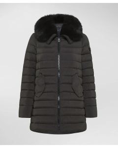 Peuterey PED401701190986808 ITOKA ML FUR Piumino lungo con pelliccia in tono colore corvo