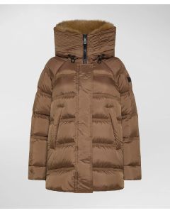 Peuterey - Puffer jacket con bordo in pelliccia TAKAN MQN 04 FUR nocciola