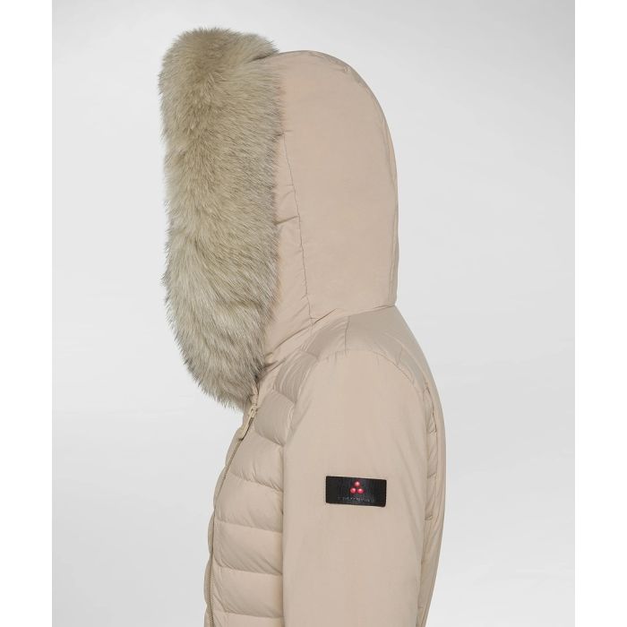 Peuterey Piumino slim con pelliccia SERIOLA ML 04 FUR sesamo